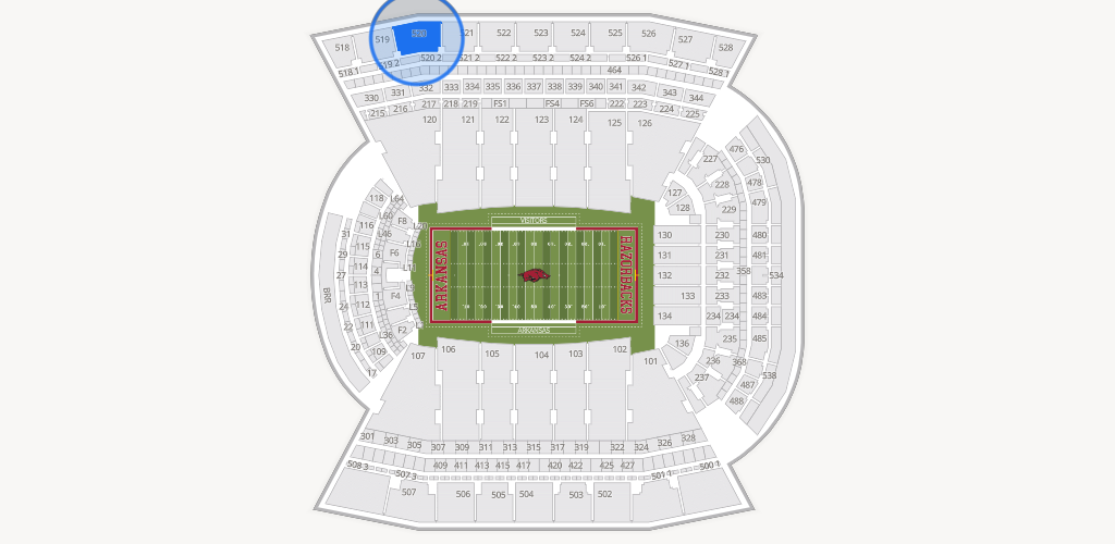 Razorback Stadium Seating Chart