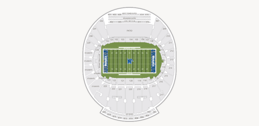 Simmons Bank Liberty Stadium Seating Chart