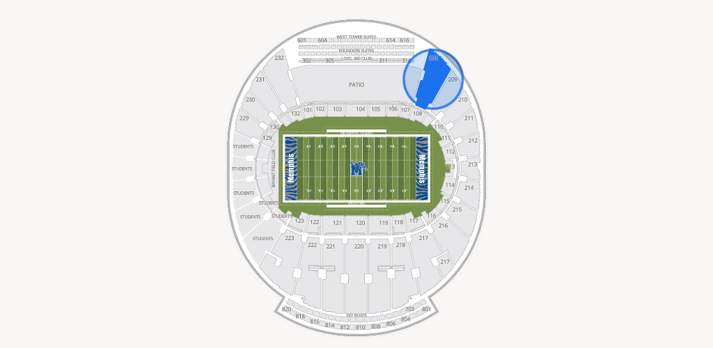 Simmons Bank Liberty Stadium Seating Chart