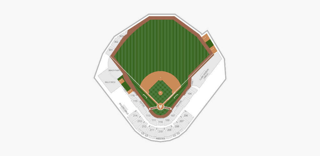 TicketReturn.com Field at Pelicans Ballpark Seating Chart