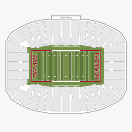 War Memorial Stadium (Little Rock) seating chart