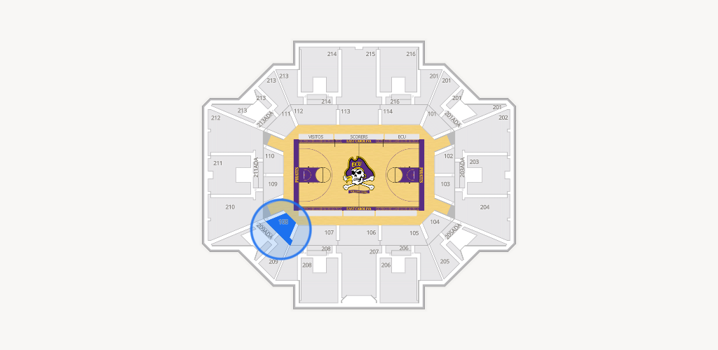Williams Arena at Minges Coliseum Seating Chart