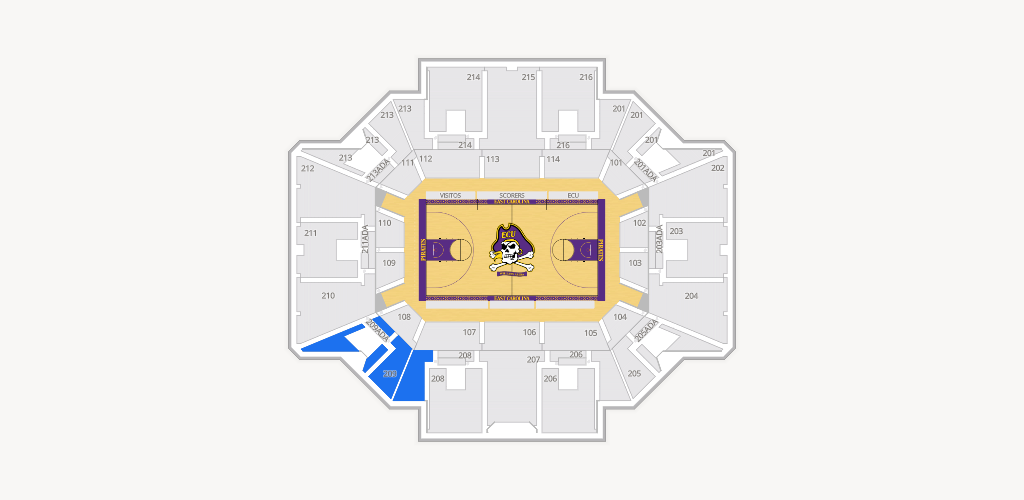 Williams Arena at Minges Coliseum Seating Chart