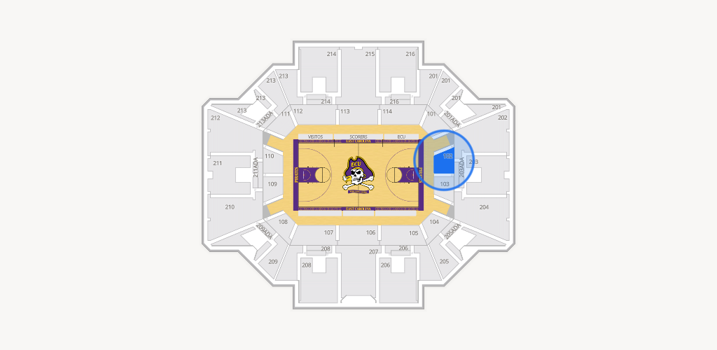 Williams Arena at Minges Coliseum Seating Chart
