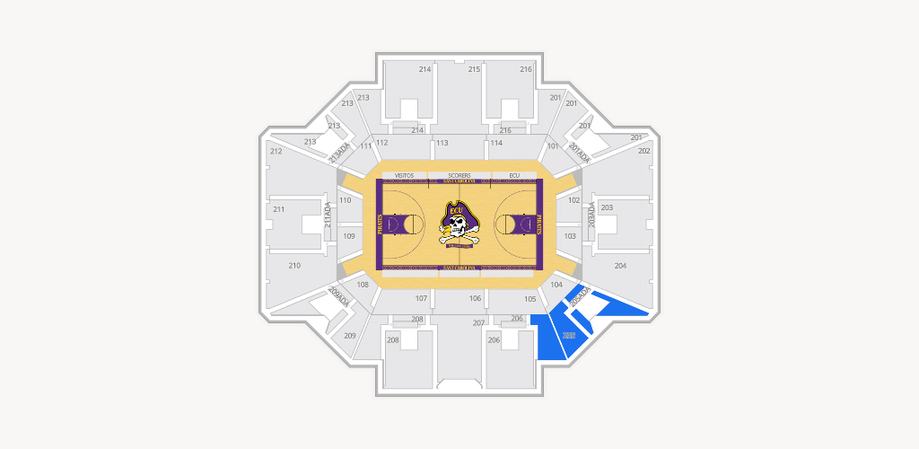Williams Arena at Minges Coliseum Seating Chart