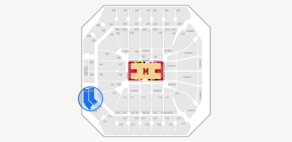 Md Tech Xfinity Center - MD - Section 209 Seat View | SeatGeek