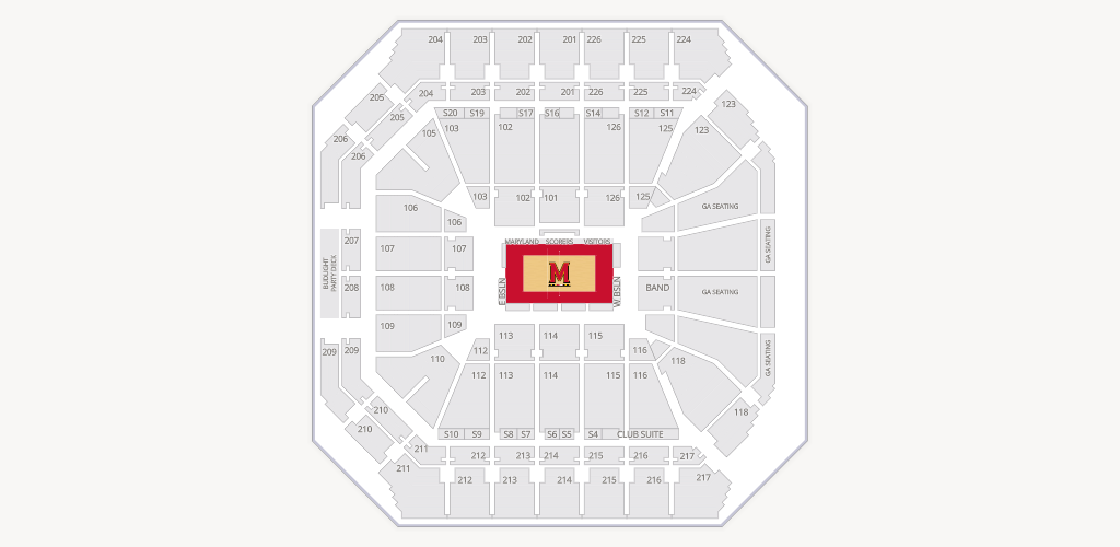 Xfinity Center - MD Seating Chart