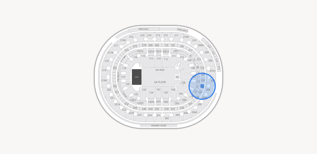 Xfinity Mobile Arena Seating Chart