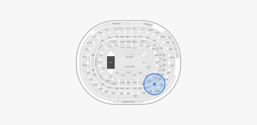 Xfinity Mobile Arena Seating Chart