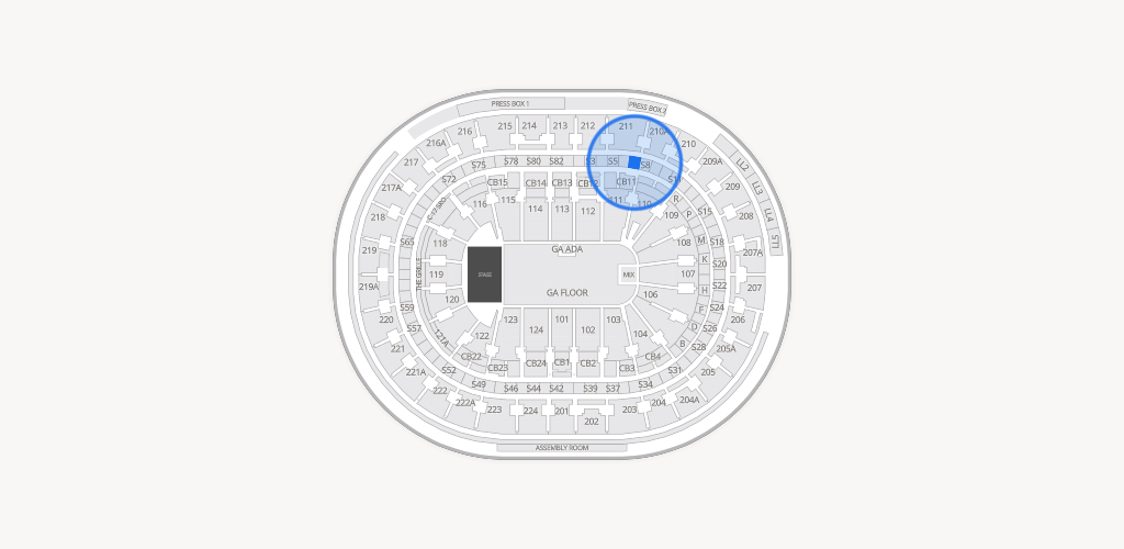 Xfinity Mobile Arena Seating Chart