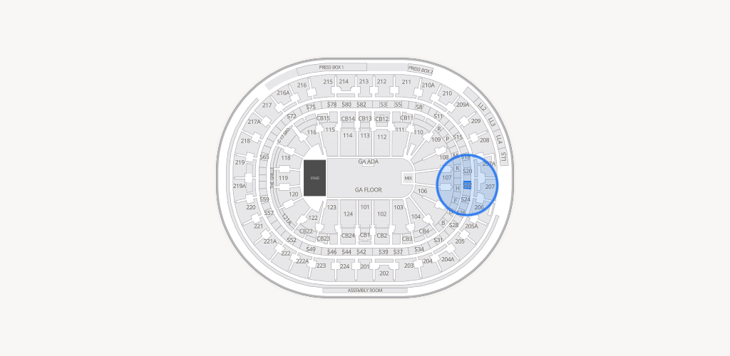 Xfinity Mobile Arena Seating Chart