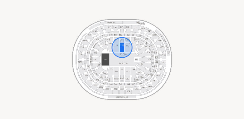 Xfinity Mobile Arena Seating Chart