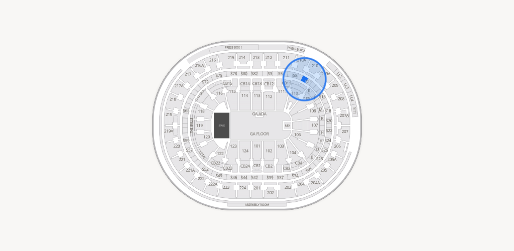 Xfinity Mobile Arena Seating Chart