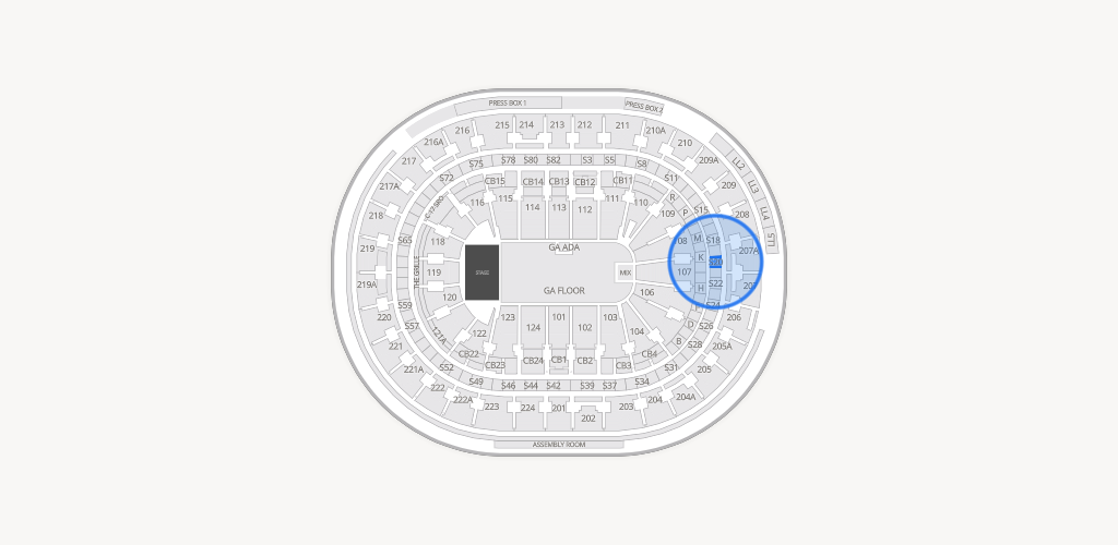 Xfinity Mobile Arena Seating Chart