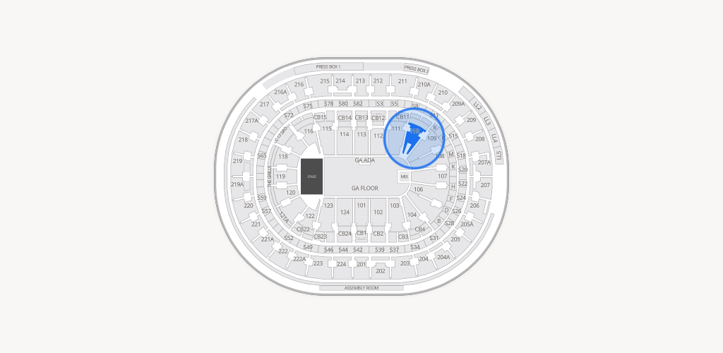 Xfinity Mobile Arena Seating Chart