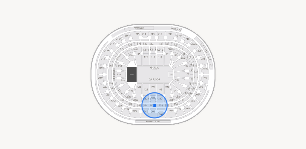 Xfinity Mobile Arena Seating Chart