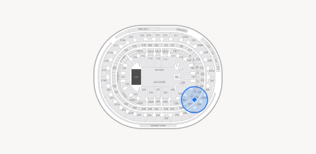 Xfinity Mobile Arena Seating Chart