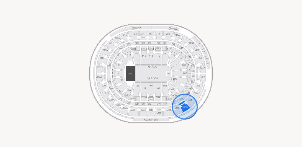 Xfinity Mobile Arena Seating Chart