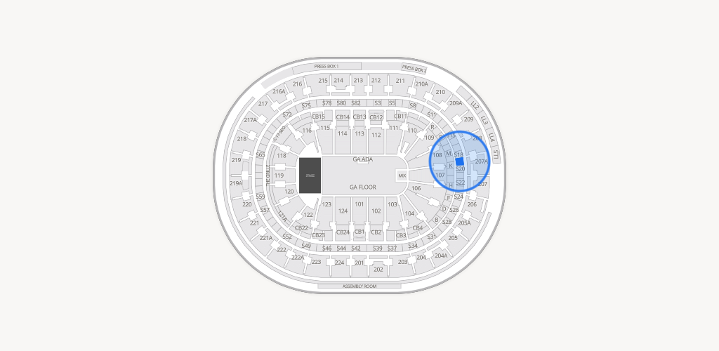 Xfinity Mobile Arena Seating Chart