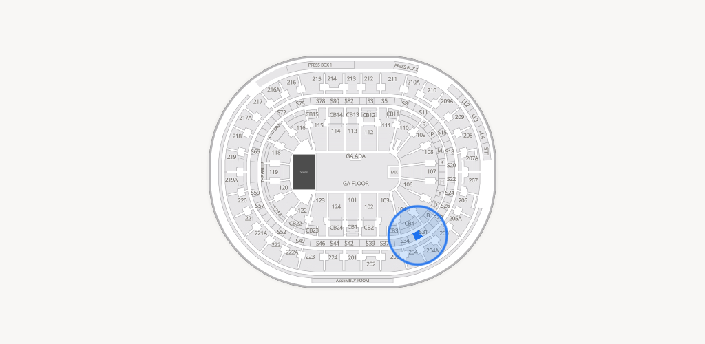 Xfinity Mobile Arena Seating Chart