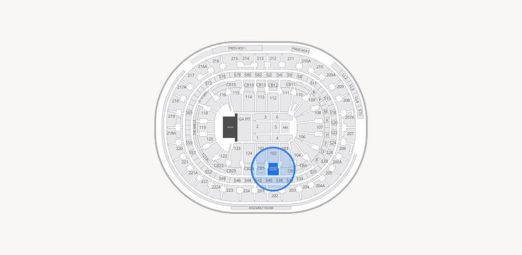 Xfinity Mobile Arena Seating Chart