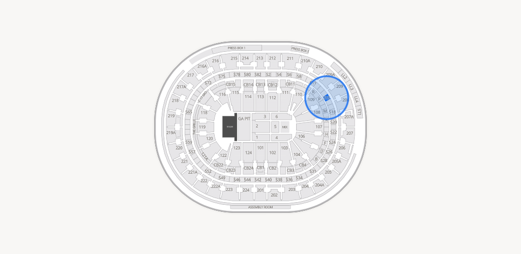 Xfinity Mobile Arena Seating Chart