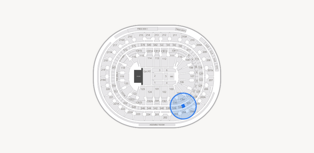 Xfinity Mobile Arena Seating Chart