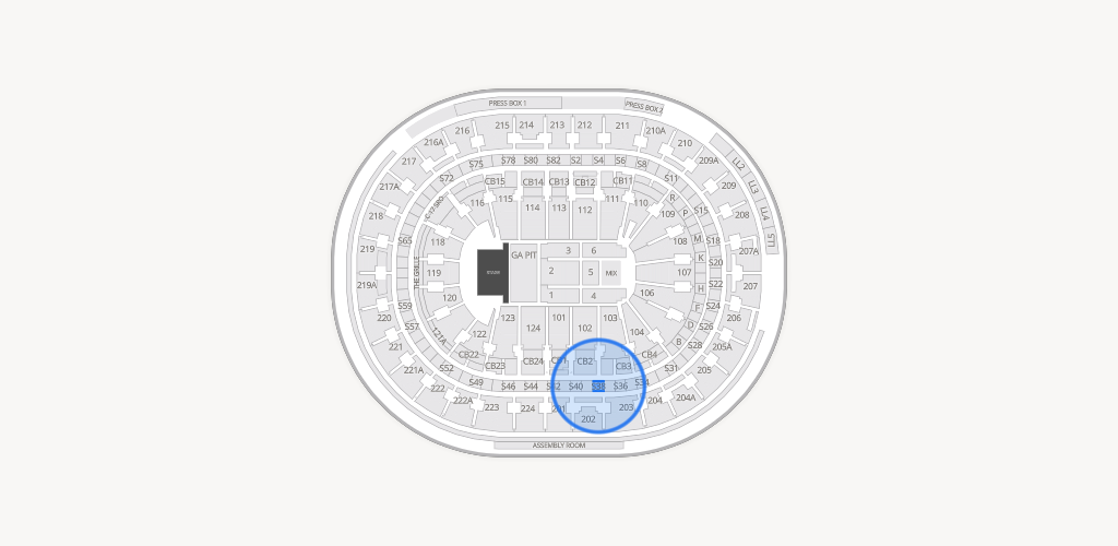 Xfinity Mobile Arena Seating Chart