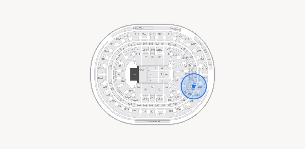 Xfinity Mobile Arena Seating Chart