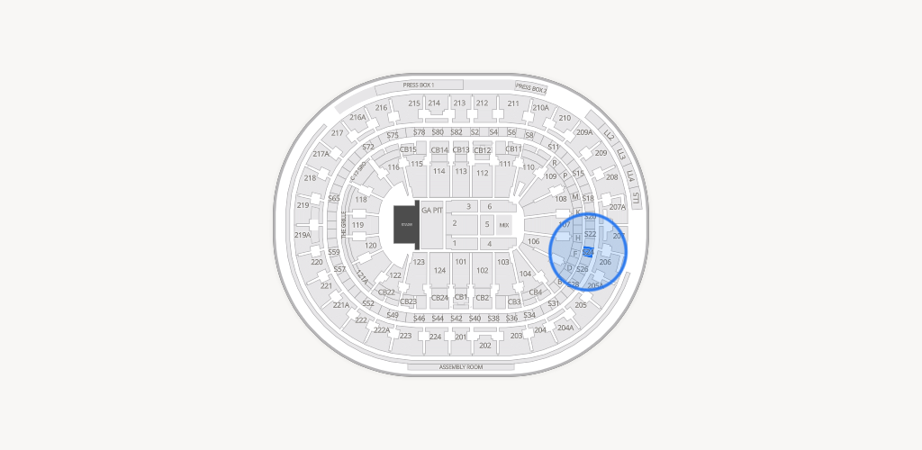 Xfinity Mobile Arena Seating Chart
