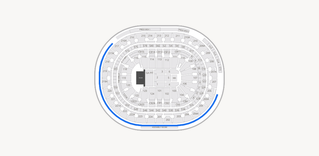 Xfinity Mobile Arena Seating Chart