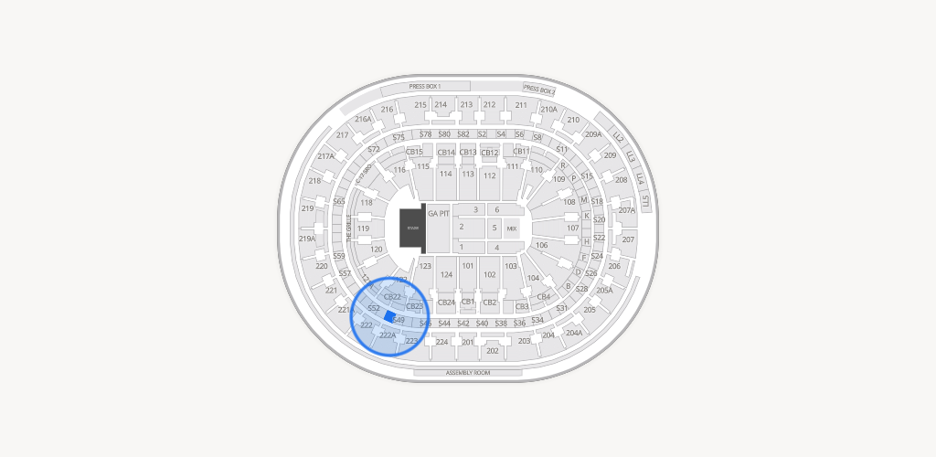 Xfinity Mobile Arena Seating Chart