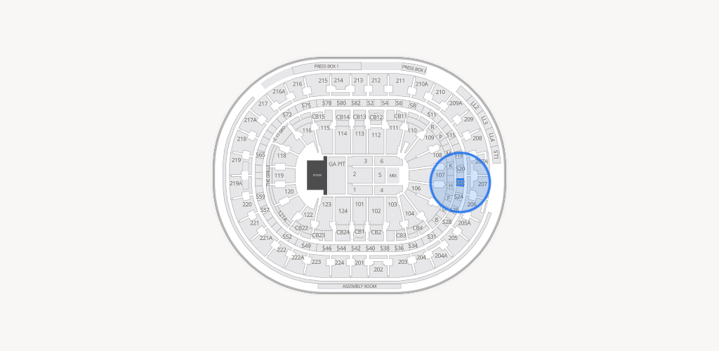 Xfinity Mobile Arena Seating Chart