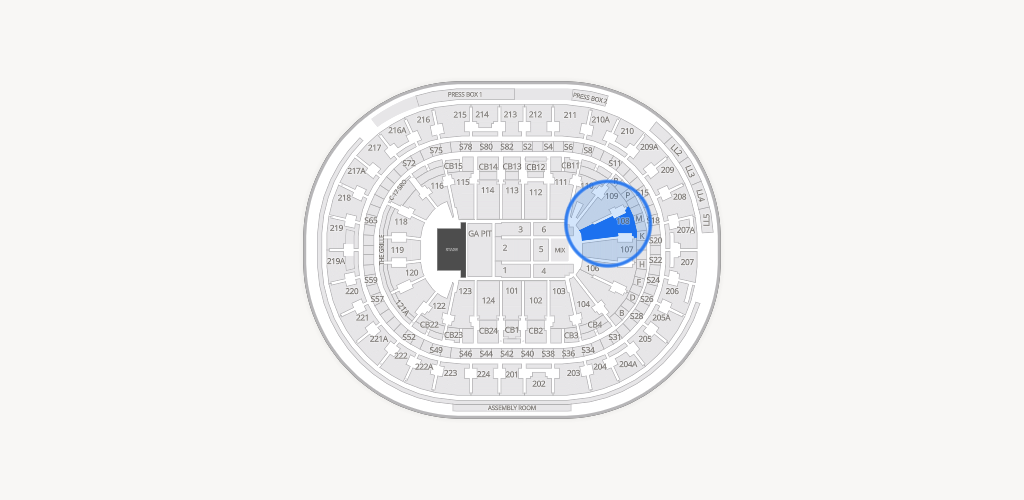 Xfinity Mobile Arena Seating Chart