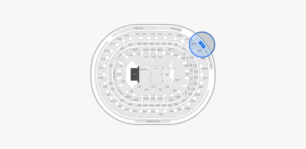 Xfinity Mobile Arena Seating Chart
