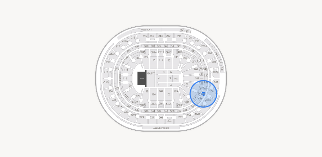 Xfinity Mobile Arena Seating Chart