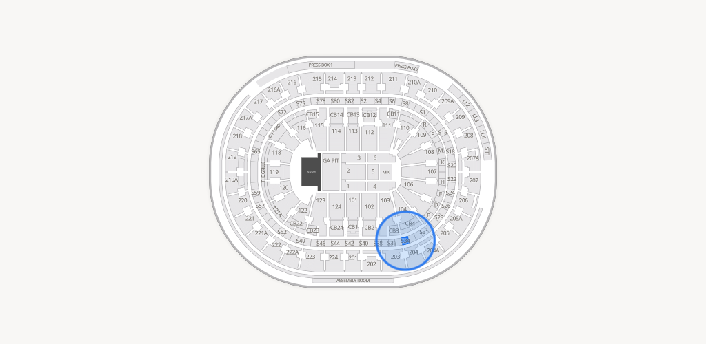 Xfinity Mobile Arena Seating Chart