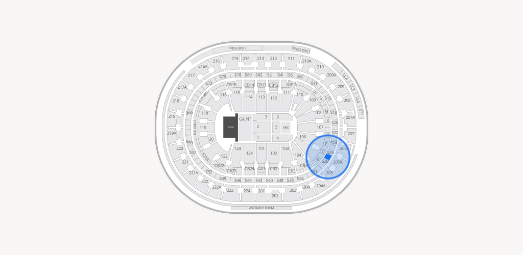 Xfinity Mobile Arena Seating Chart