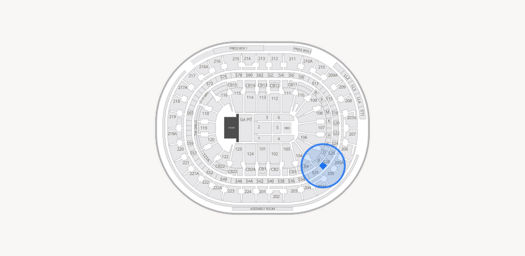 Xfinity Mobile Arena Seating Chart