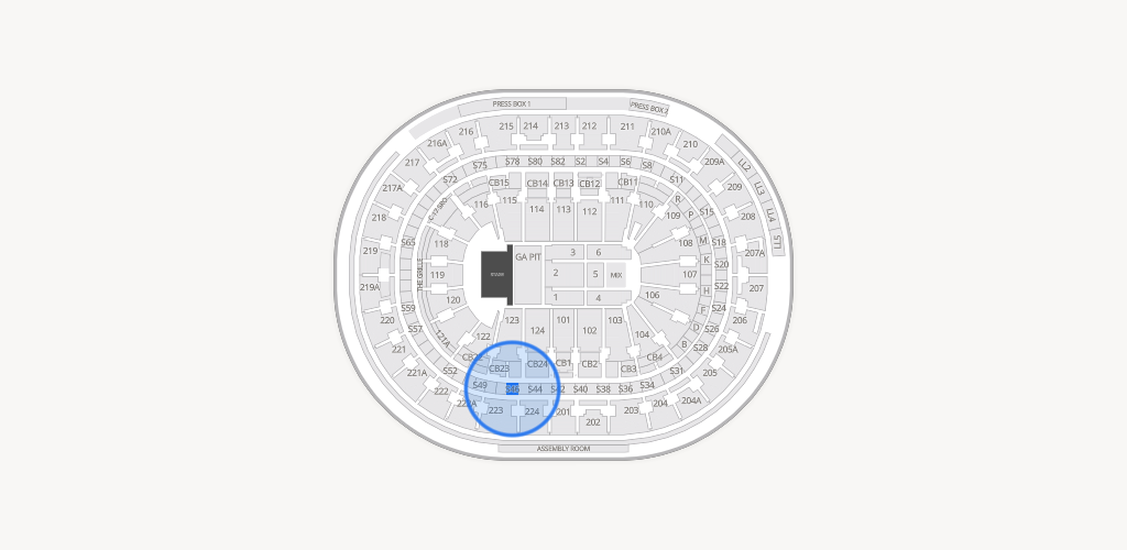 Xfinity Mobile Arena Seating Chart