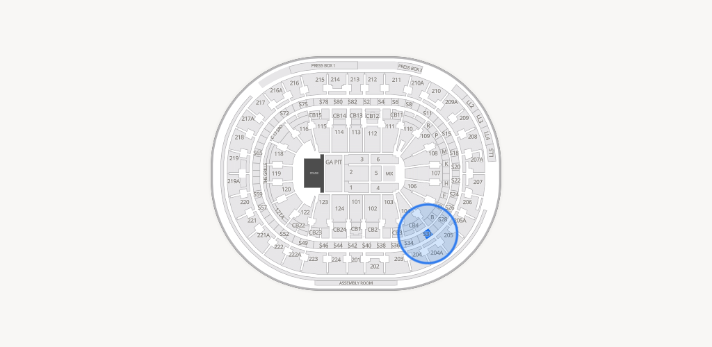 Xfinity Mobile Arena Seating Chart
