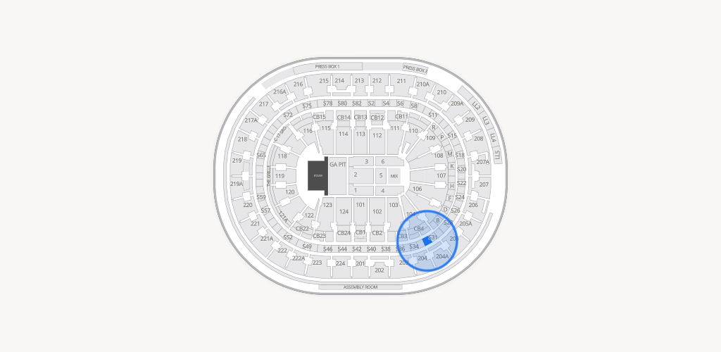 Xfinity Mobile Arena Seating Chart