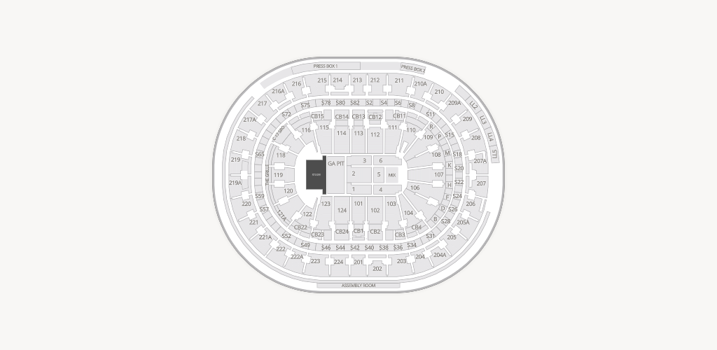Xfinity Mobile Arena Seating Chart