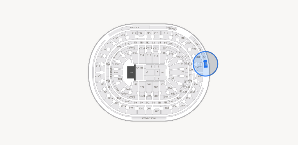 Xfinity Mobile Arena Seating Chart