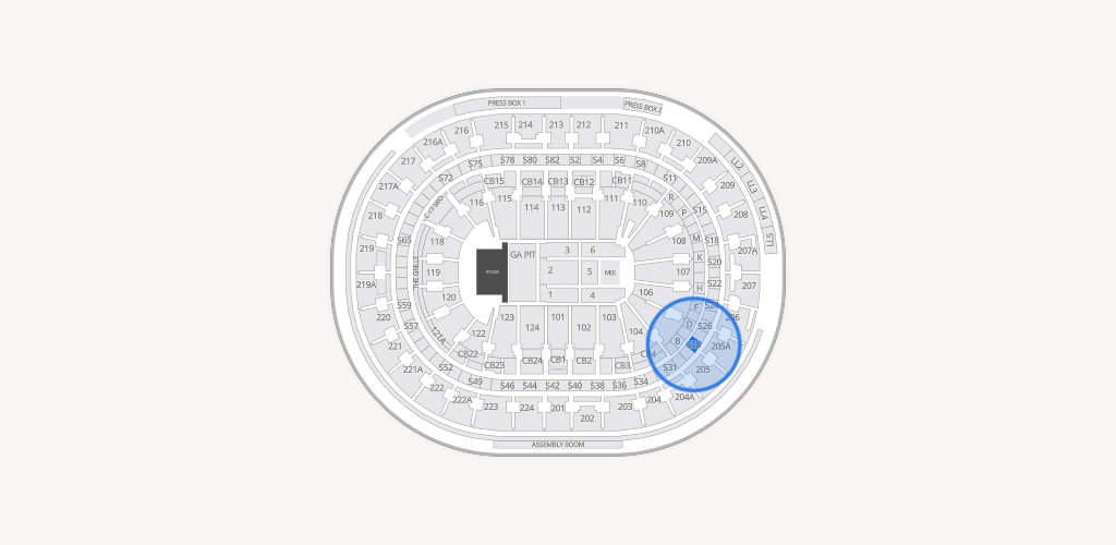 Xfinity Mobile Arena Seating Chart