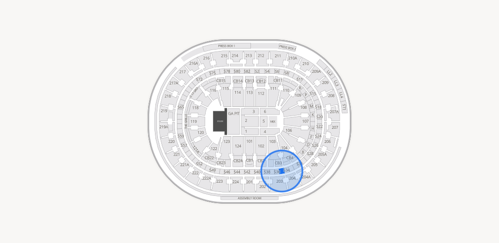 Xfinity Mobile Arena Seating Chart