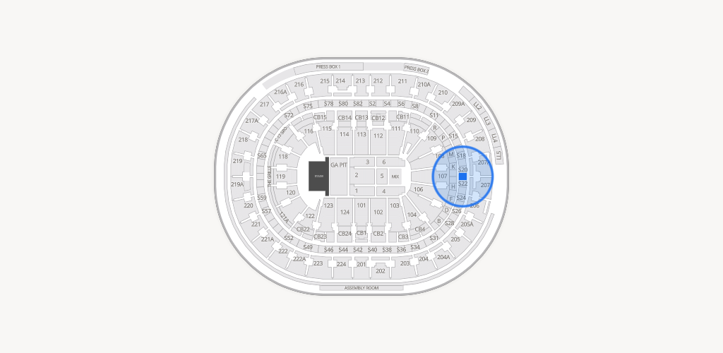 Xfinity Mobile Arena Seating Chart