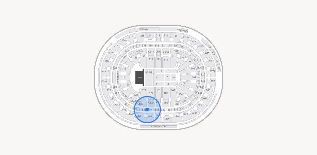 Xfinity Mobile Arena Seating Chart