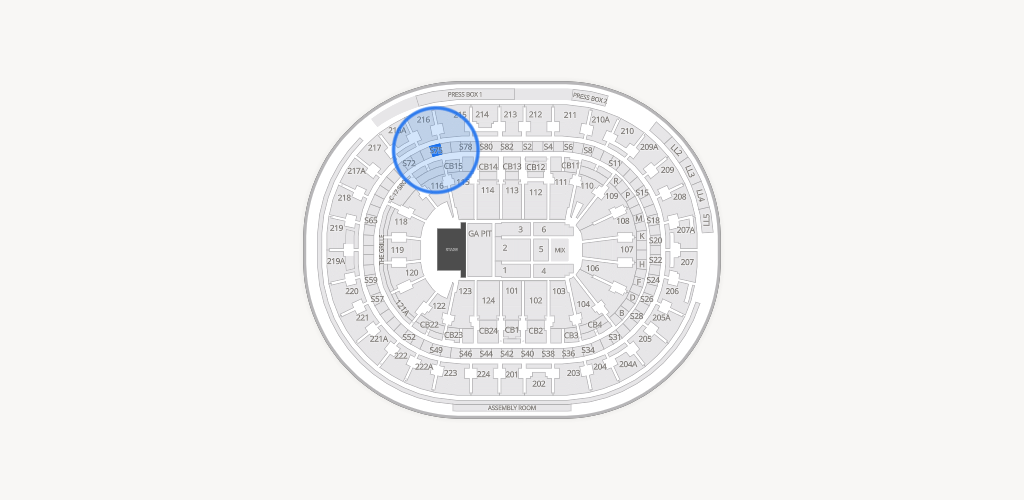 Xfinity Mobile Arena Seating Chart